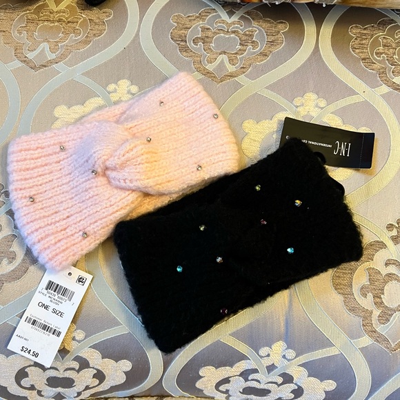 SET OF 2~I.N.C INTERNATIONAL CONCEPTS~ KNIT-TWIST HEADBANDS W/RHINESTONES~NWT - Picture 1 of 7